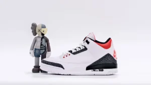 The Air Jordan 3 Retro Fire Red Denim, 1:1 top quality reps shoes. Material and shoe type are 100% accurate.