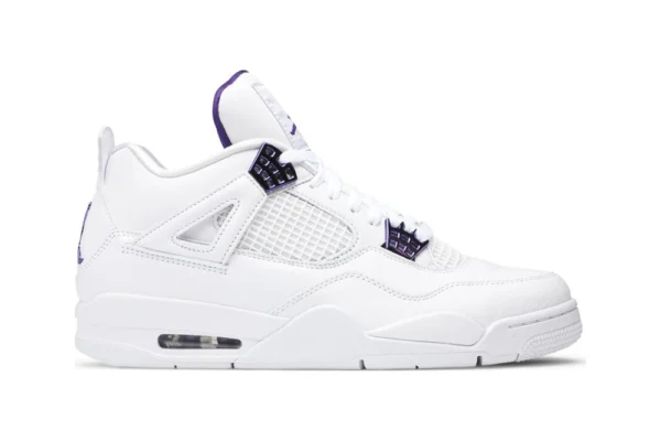 The Air Jordan 4 Retro Purple Metallic, 1:1 top quality reps shoes. Material and shoe type are 100% accurate.