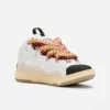 Lanvin Curb Leather and Glitter Sneakers 'White' REPS Shoes