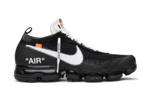 Off-White x Air VaporMax 'The Ten' replica shoes, 1:1 same as original. Featuring a striking clear outsole and signature Off-White branding in black and white.