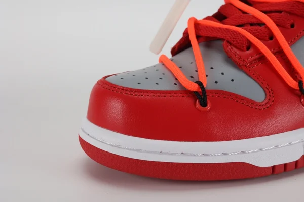 off white x dunk low university red replica 4