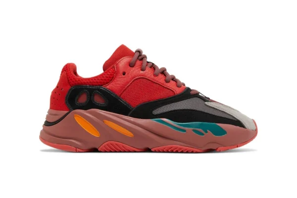 The Yeezy Boost 700 Hi-Res Red, 1:1 top-quality reps shoes. Material and shoe type are 100% accurate.